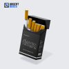 Black flip-top cigarette box packaging