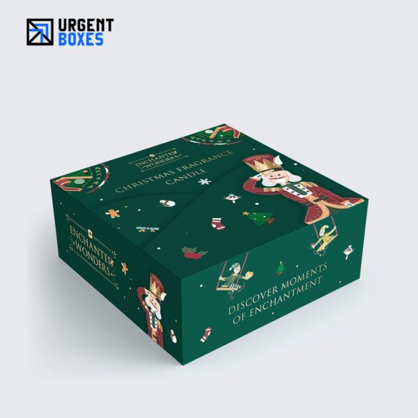 Green Christmas fragrance candle mailer box